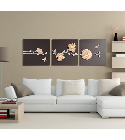 Kolibříci na květině - obraz dekorace na zeď 