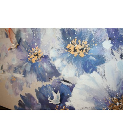 Motýli na modrém květu - obraz na zeď